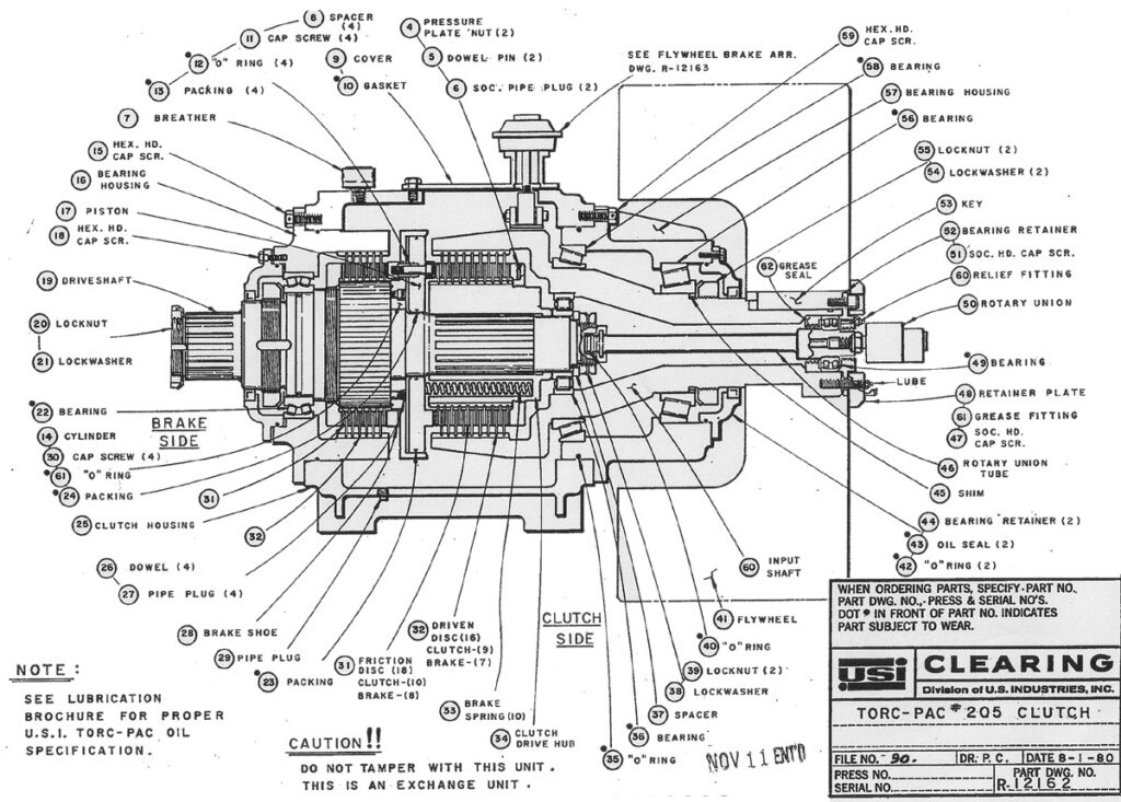 Torc-Pac 205 - Bliss Clearing Niagara - Press Parts